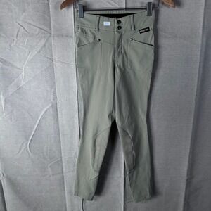 Kerrits Kids Equestrian Riding Breeches Tan Knee Patch Performance Pants Size M